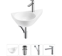 Комплект 4 в 1 Wellsee Bathroom Sink подвесная раковина 52x31 см (состоит из 3331111 20215372R