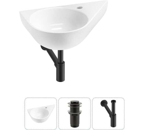 Комплект 3 в 1 Wellsee Bathroom Sink подвесная раковина 52x31 см (состоит из 3331111 20215369R
