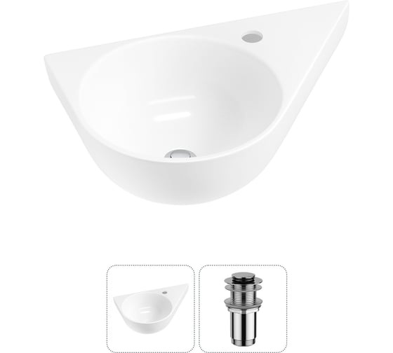 Комплект 2 в 1 Wellsee Bathroom Sink подвесная раковина 52x31 см (состоит из 3331111 20215364R