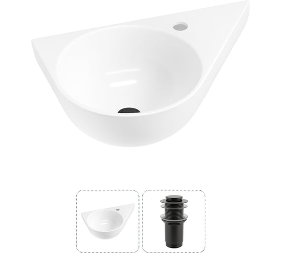 Комплект 2 в 1 Wellsee Bathroom Sink подвесная раковина 52x31 см (состоит из 3331111 20215365R