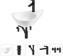 Комплект 5 в 1 Wellsee Bathroom Sink подвесная раковина 52x31 см (состоит из 3331111 20215377R