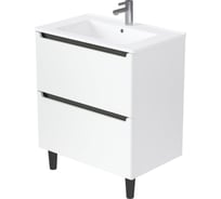 Тумба с раковиной 1Marka КОДА/Coda 65Н 660x908x475 мм, 2 ящика, перламутровый белый Ц0000044232