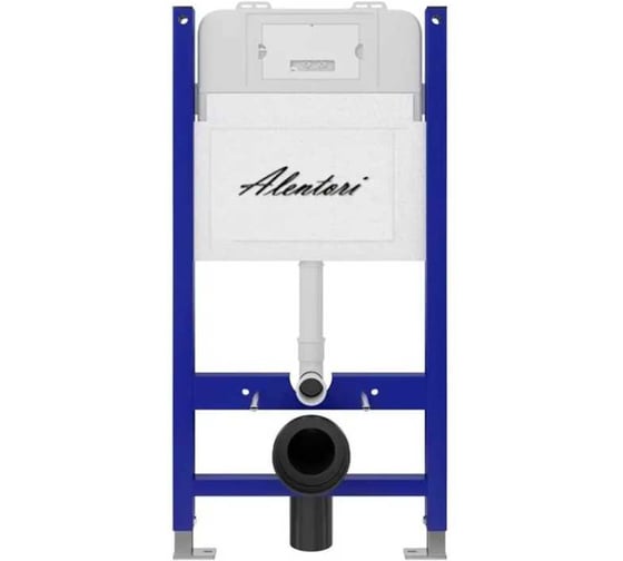 Комплект для подвесного унитаза Alentori SISTEMA 50 с инсталляцией AL.SIS33T, клавишей смыва L, двойной смыв, черный матовый, безободковым унитазом Long 525x345 мм, Vortex, сиденье Soft-Close, белый глянец AL.SIS33TAL.CHI103BMQV0210