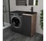Комплект для ванной комнаты Bauedge BAU 5 в 1 с кварцевой раковиной над стиральной машиной BAU Stil 100, правая, черный металлик, напольной тумбой BAU Stil и смесителем Hotel Black XMY0130 5