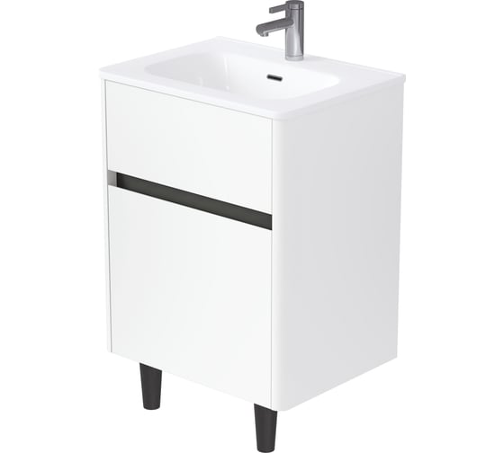 Тумба с раковиной 1Marka Mona 60Н 610x890x460 мм, 2 ящика, белая Ц0000043661