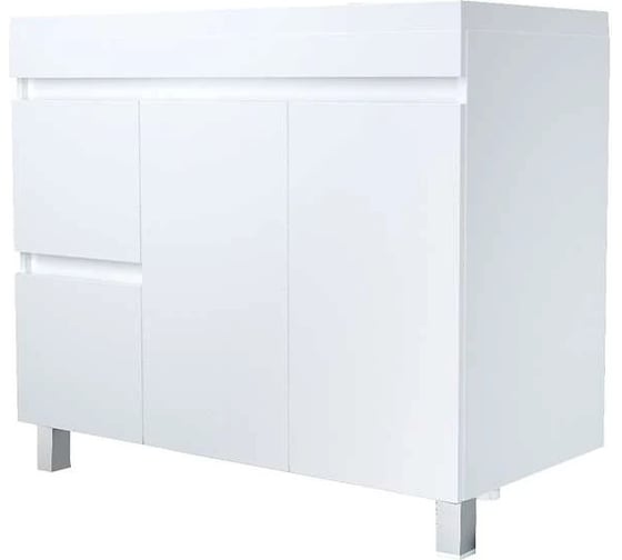 Тумба с раковиной 1Marka Cube 100Н белый глянец, без корзины, раковина Анита Ц0000032073