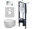 Инсталляция AM.PM PrimeFit с кнопкой S, хром глянец, с подвесным унитазом Libre 49 Aquaspin IS90251.601900 1