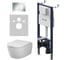 Инсталляция AM.PM PrimeFit с кнопкой S, хром глянец, с подвесным унитазом Libre 54 Aquaspin IS90251.601901 1