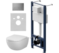 Инсталляция AM.PM с кнопкой Pro S, матовый никель, с подвесным унитазом Above Aquaspin IS47031.9X1900