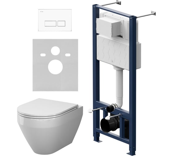 Инсталляция AM.PM с кнопкой Pro S, белый, с подвесным унитазом Spirit V2.0 Aquaspin IS47001.701900