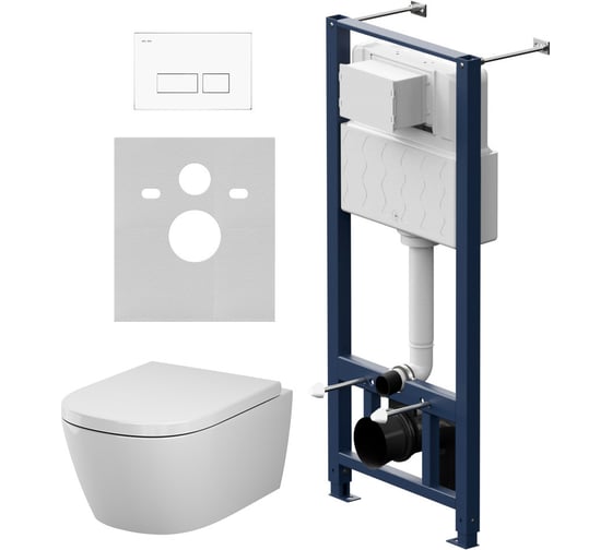 Инсталляция AM.PM с кнопкой Pro S, белый, с подвесным унитазом Libre 54 Aquaspin IS47001.601901