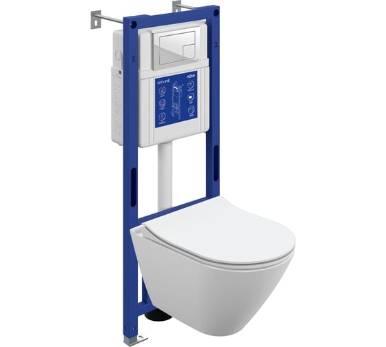 Комплект Cersanit CITY SMART DPL EO slim инсталляция AQUA 40 SMART M кнопка CORNER пластик белый LP 69335