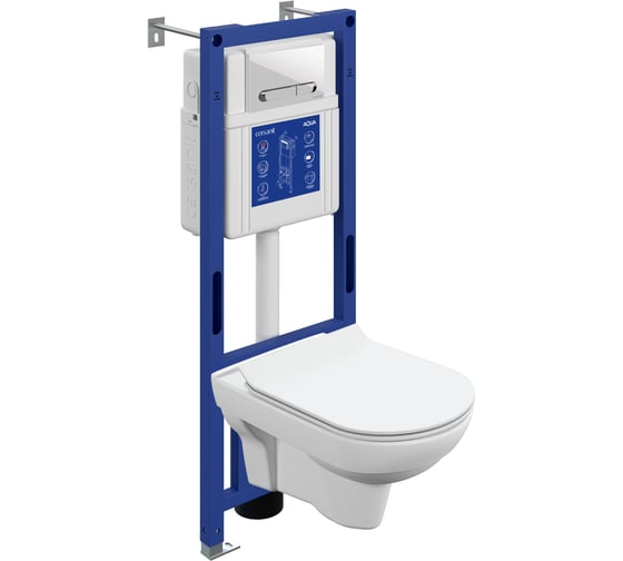 Комплект инсталляции Cersanit City CO DPL EO Slim Aqua 40 Smart M, кнопка Estetica, белая с хромированной рамкой 69313