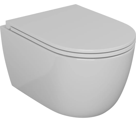 Унитаз подвесной безободковый Bauedge Bau Mif LX 52,5х36, быстросъеное сиденье дюропласт микролифт BX0007