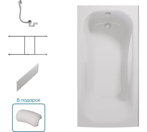 Ванна 1Marka КЛАССИК/CLASSIC 1400х700 А Комплект Премиум П 01кла1470кпп