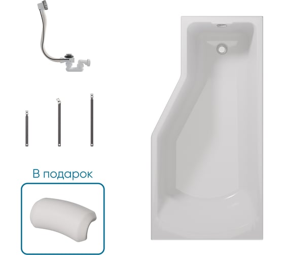 Ванна 1Marka КОНВЕЙ/CONVEY 1500x750 R, комплект Стандарт 2 П 01 kon1575п кс2+п
