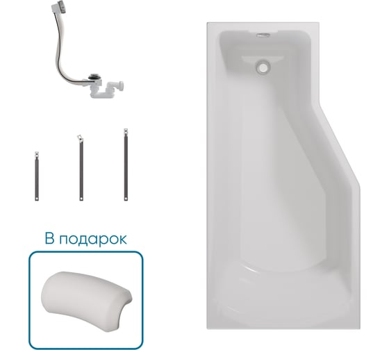 Ванна 1Marka КОНВЕЙ/CONVEY 1500x750 L, комплект Стандарт 2 П 01 kon1575л кс2+п