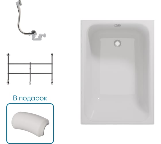 Ванна 1Marka ЛЕТТ/LETT 1000x700, комплект Стандарт 2 П 01 lett1070 кс2п