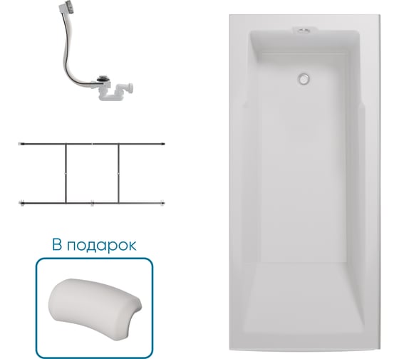 Ванна 1Marka РАГУЗА/RAGUZA 1800x800, комплект Стандарт 2 П 01 rag1880 кс2п