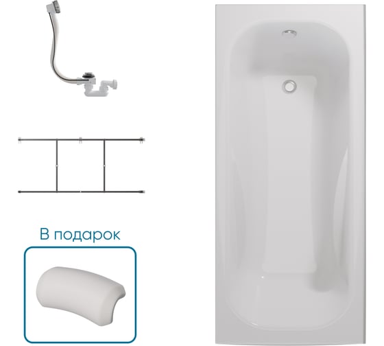 Ванна 1Marka КЛАССИК/CLASSIC 1600x700 А, комплект Стандарт 2 П 01 kla1670 кс2пП