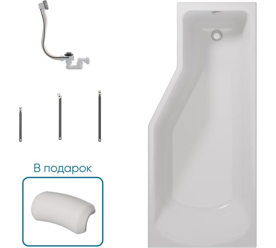 Ванна 1Marka КОНВЕЙ/CONVEY 1700x750 R, комплект Стандарт 2 П 01 kon1775п кс2+п