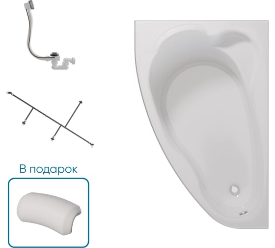 Ванна 1Marka ЛИЛ/LIL 1400x900 L, комплект Стандарт 2 П 01 lil1490л кс2+п