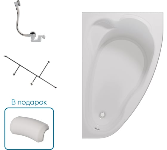 Ванна 1Marka ЛИЛ/LIL 1400x900 R, комплект Стандарт 2 П 01 lil1490п кс2+п
