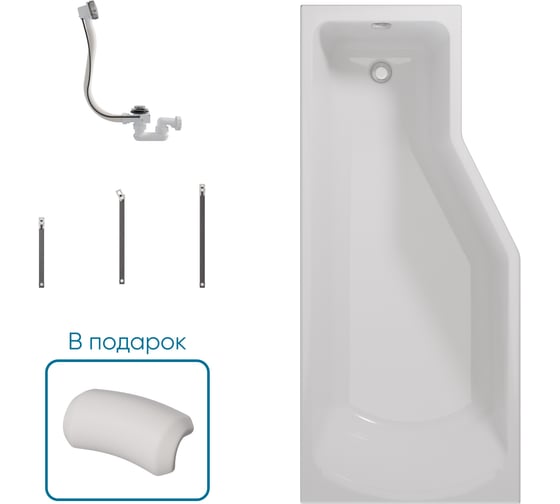 Ванна 1Marka КОНВЕЙ/CONVEY 1700x750 L, комплект Стандарт 2 П 01 kon1775л кс2+п