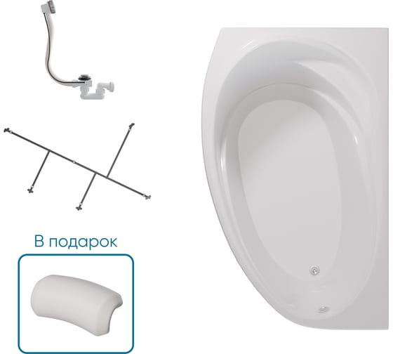 Ванна 1Marka ДЖУЛИАННА/JULIANNA 1600х950 R Комплект Стандарт 2 П 01дж1695пкс2+п