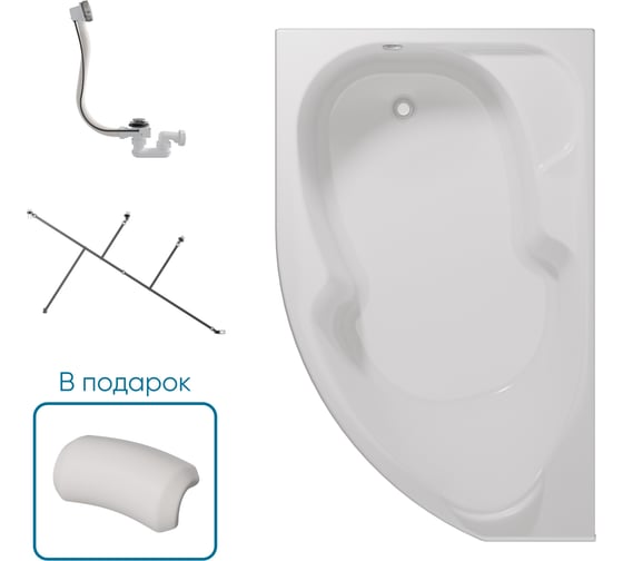 Ванна 1Marka ДИАНА/DIANA 1700х1050 L Комплект Стандарт 2 П 01ди1710лкс2+п