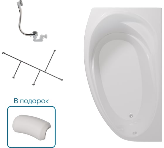 Ванна 1Marka ДЖУЛИАННА/JULIANNA 1700х1000 R Комплект Стандарт 2 П 01дж1710пкс2+п