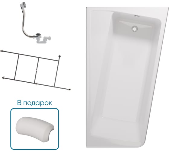 Ванна 1Marka ДИРЕКТ/DIRECT 1700х1000 R Комплект Стандарт 2 П 01дир1710пкс2+п