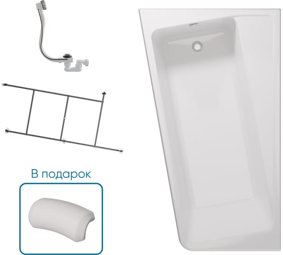 Ванна 1Marka ДИРЕКТ/DIRECT 1700х1000 L Комплект Стандарт 2 П 01дир1710лкс2+п