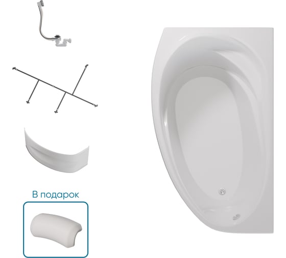 Ванна 1Marka ДЖУЛИАННА/JULIANNA 1500х900 R Премиум П 01дж1595пкпп