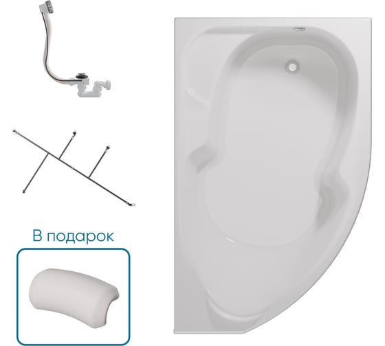 Ванна 1Marka ДИАНА/DIANA 1700х1050 R Комплект Стандарт 2 П 01ди1710пкс2+п
