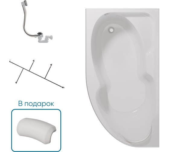 Ванна 1Marka ДИАНА/DIANA 1700х900 L Комплект Стандарт 2 П 01ди1790кл2+п