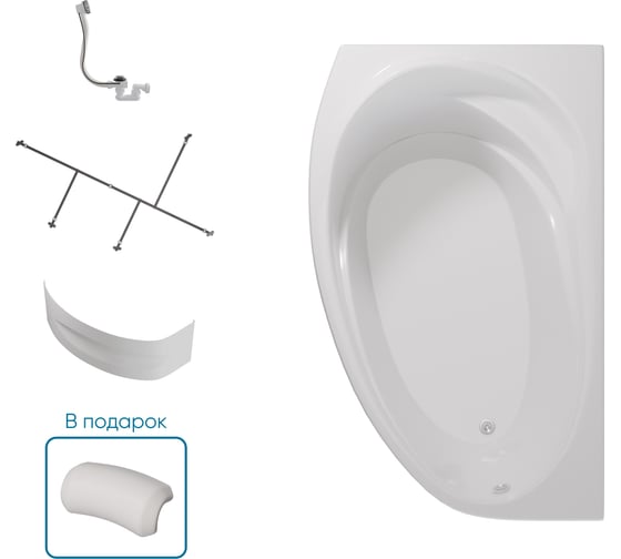 Ванна 1Marka ДЖУЛИАННА/JULIANNA 1600х950 R Комплект Премиум П 01дж1695пкпп
