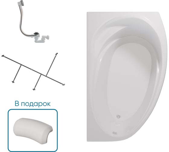 Ванна 1Marka ДЖУЛИАННА/JULIANNA 1700х1000 L Комплект Стандарт 2 П 01дж1410лкс2+п