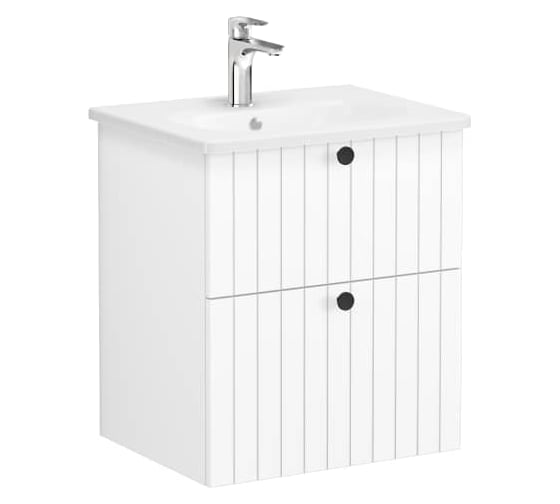 Тумба с раковиной для ванной Vitra Root Groove 60 см, белая матовая, МДФ 69415