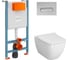 Комплект Vitra L-Box Shift Rim-ex: подвесной безободковый унитаз (7742) + сиденье (810) + инсталляция (732) + панель смыва глянцевый хром (2280) 9855B003-7206 1