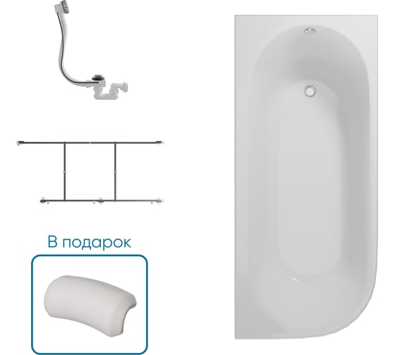 Ванна 1Marka АЛИСА/ALISA МГ 1700х750 R Комплект Стандарт 2 П 01али1775пкс2п
