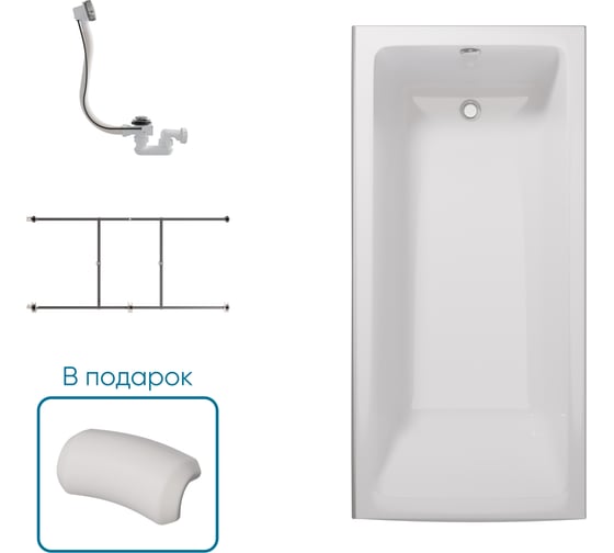 Ванна 1Marka БЬЯНКА/BIANCA 1600х750 Комплект Стандарт 2 П 01бья1675кс2п