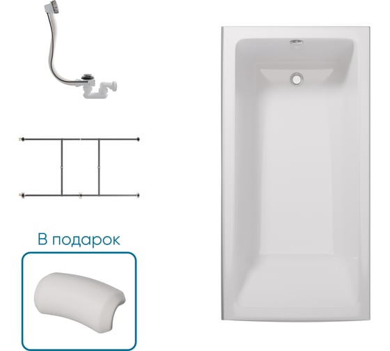 Ванна 1Marka БЬЯНКА/BIANCA 1500х750 Комплект Стандарт 2 П 01бья1575кс2п