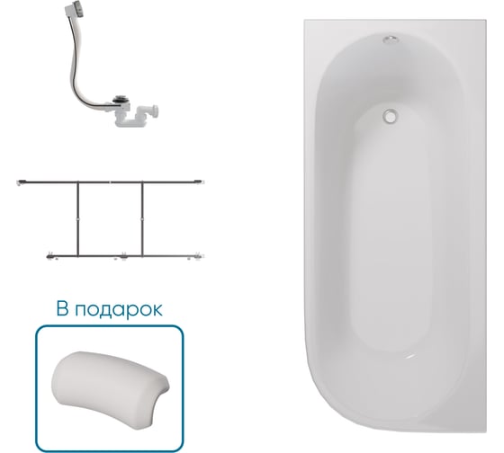 Ванна 1Marka АЛИСА/ALISA МГ 1700х750 L Комплект Стандарт 2 П 01али1775лкс2+п