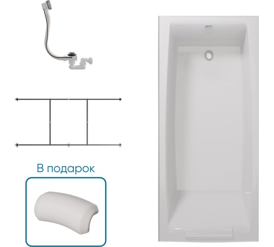 Ванна 1Marka АЭЛИТА/AELITA МГ 1650х750 Комплект Стандарт 2 П 01аэл16575кс2п