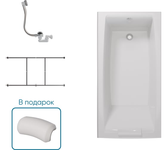 Ванна 1Marka АЭЛИТА/AELITA 1500х750 Комплект Стандарт 2 П 01аэл1575кс2п