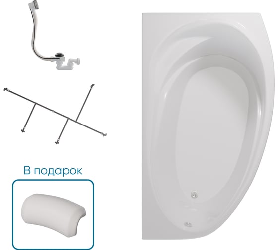 Ванна 1Marka ДЖУЛИАННА/JULIANNA 1500х900 L Премиум П 01дж1595лкпп