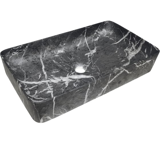 Раковина накладная HOLLER K-6260-60-SZ3 (610*345*110мм), темный мрамор 341585