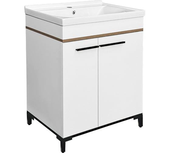 Azario Комплект Тумба Камалия 80Н напольная БЕЛАЯ (789х442х800) с раковиной Монте нео 80 00108182