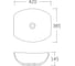 Раковина накладная HOLLER K-6305, белая, 420x385x145 мм 344112 2